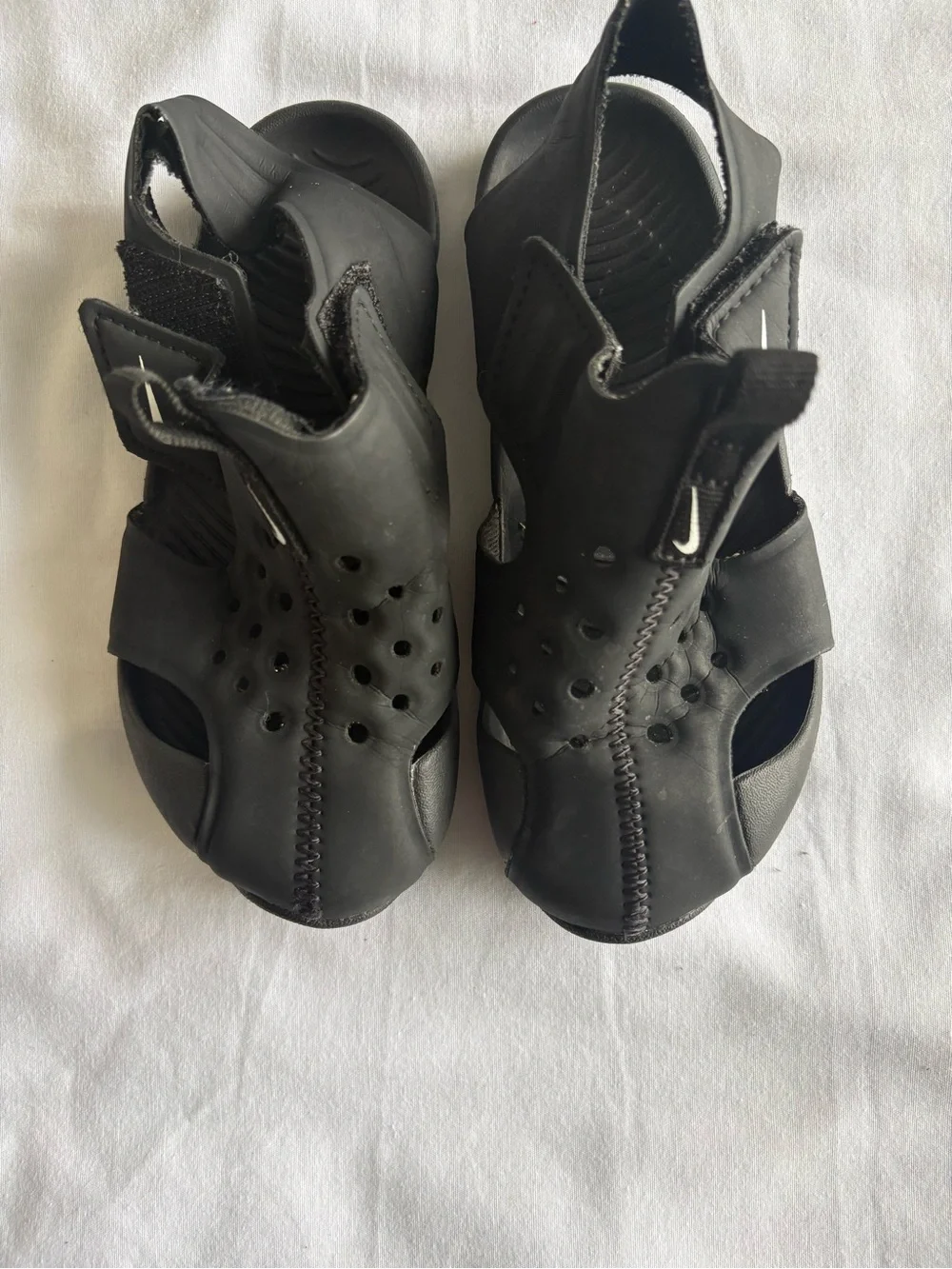 Nike Sunray Protect 2 Kids Sandals Black Hook & Loop Size 10C EU 27